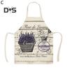 Sleeveless Apron Stain Repellent Linen Strong Absorbent Cactus Pattern Cooking Bib Kitchen Supplies