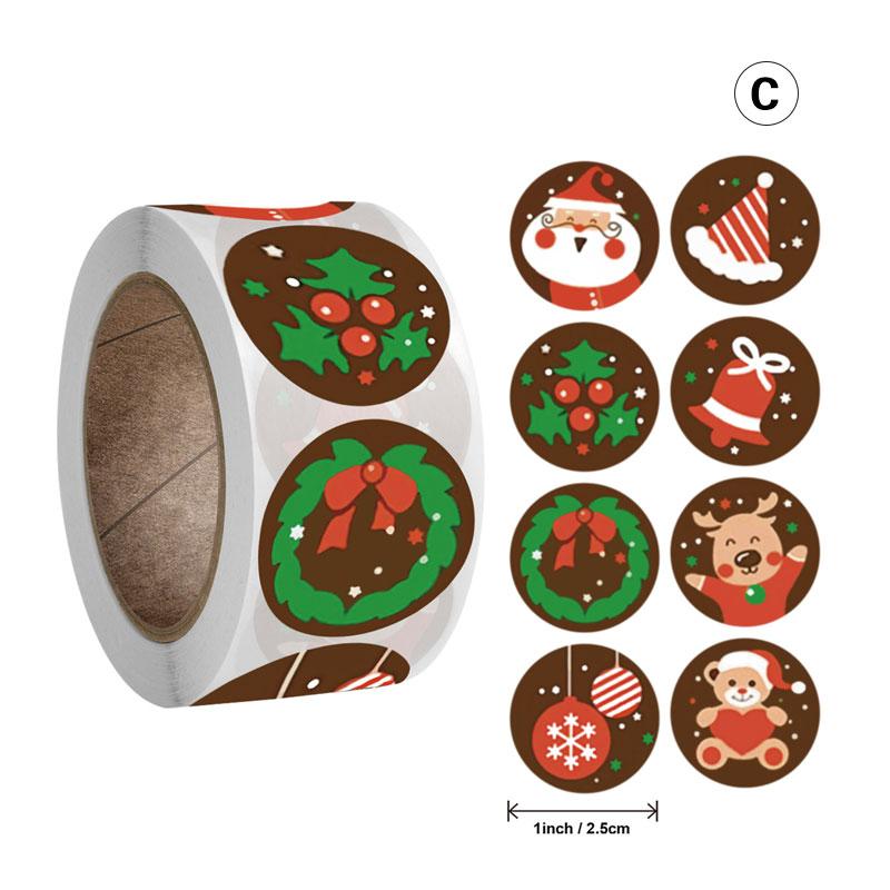 500 шт. 1 дюйм круглые рождественские наклейки с изображением Санта-Снеговика, записки, дневника, канцелярские товары, спасибо, наклейка, день рождения, рождественский декор