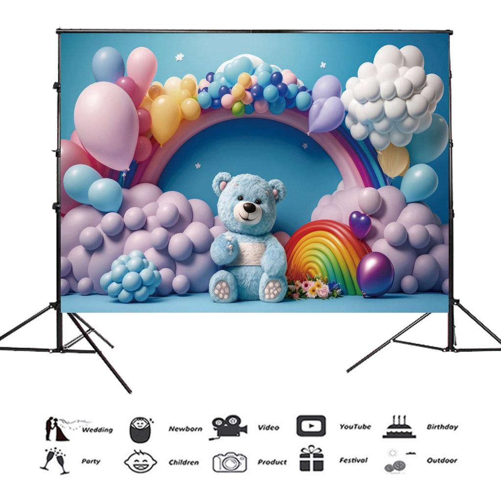 Teddy Bear Colorful Balloons 1st Birthday Backdrop Kids Gifts Baby Shower Oh Baby Background For Photography Photo Props Studio