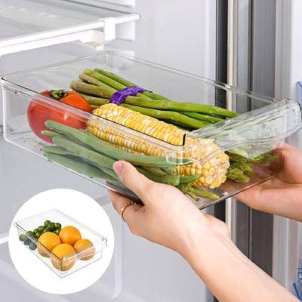 Прозрачный органайзер для холодильника, ящик для хранения фруктов и яиц в холодильнике, ящик для холодильника под полкой, кухонный органайзер для свежести