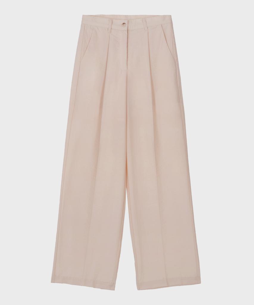 BELLOL One-Pleat Wide Slacks Pink