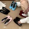 Korean Version Shallow Mouth Square Head Single Shoes Commuter Shoes One Pedal Temperament Women's Shoes 2025 New Soft-soled Ladyshoes French Shoes