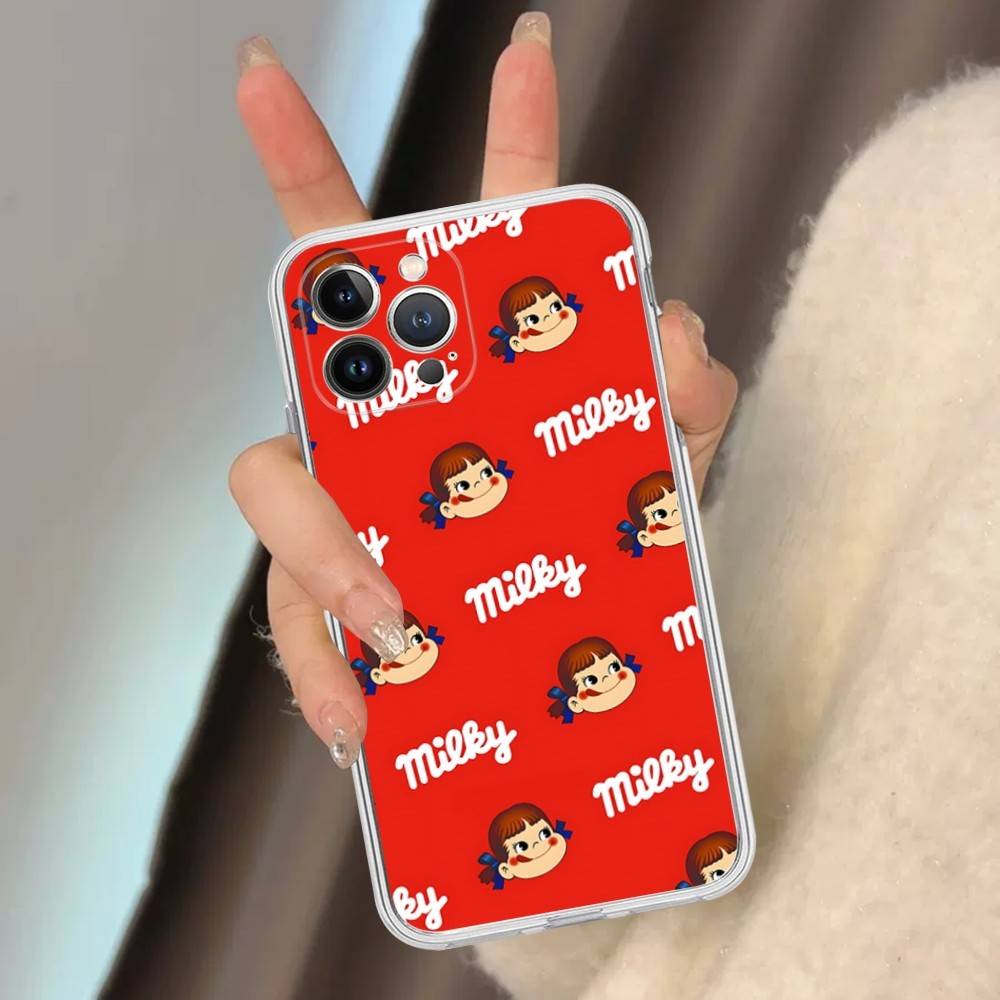 Мультяшная Милая M-milky P-pekochan Прозрачный Чехол Для Телефона Для IPhone 16 15 14 13 12 11 Pro Max Plus Мягкий Чехол
