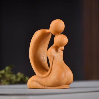 Резьба по дереву Абстрактный персонаж Любовь Поцелуй скульптуры и фигурки Аксессуары для украшения дома комнаты Маленький подарок для молодоженов