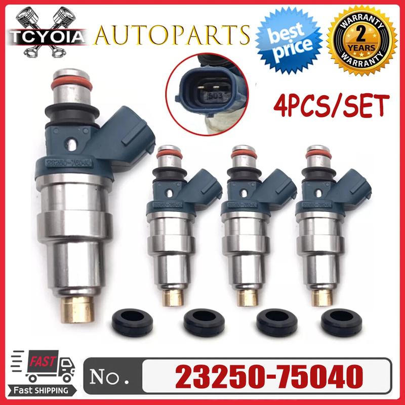 4x OEM Fuel Injector Nozzles 23250-75040 For Toyota Tacoma 2 Rzfe 2.4L-4L 4 Runner 1995-2000 23209-75040 23209-79085 23250-79085