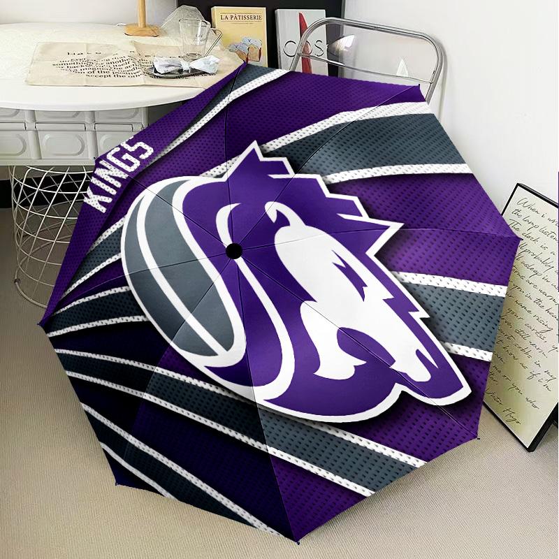 Kings Basketball Team Logo Umbrella Folding umbrella, automatic umbrella 8-Frame for Travel, camping Use Gift for Halloween Christmas
