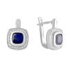 Серебряные серьги с натуральным сапфиром 2.865ct (2073482)