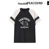 Женский летний трикотажный топ с коротким рукавом и цветными блоками PEACEBIRD