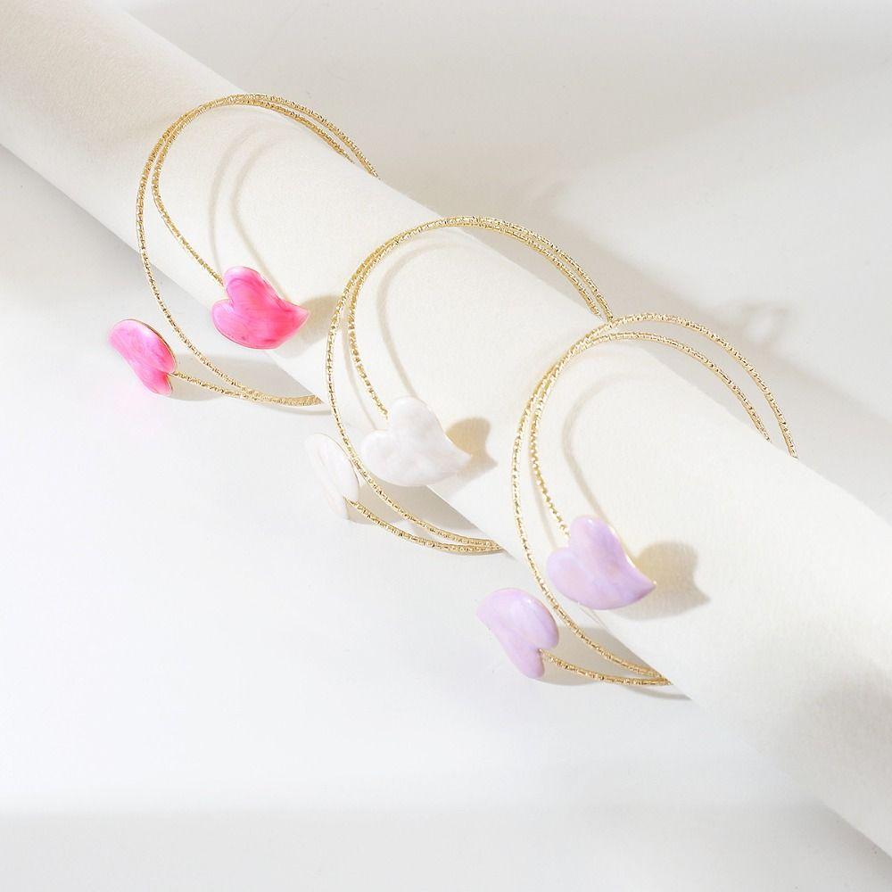 Heart Glazed Enamel Bracelet Geometric Arm Ring Bohemian Women's Hand Bracelet Gold Jewelry
