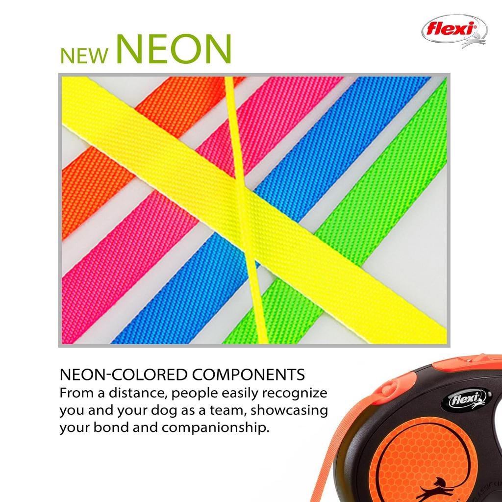 Flexi Рулетка выдвижная Новая Неоновая ленточного типа Размер S 5 м Оранжевая Японская [Официальный продукт]