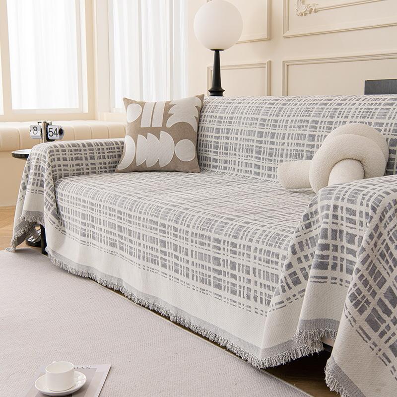 Chenille Sofa Towel Full Cover Fabric, All-season Universal Sofa Towel, Minimalist Style, Double-sided Usable Sofa Cover Blanket