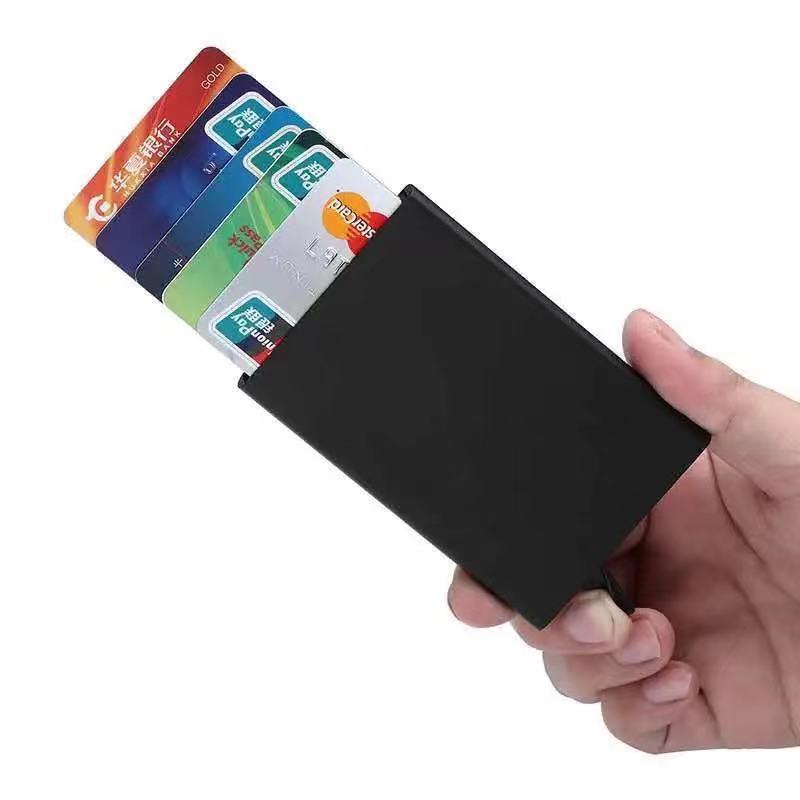 Анти-вор Id Держатель для кредитных карт Porte Carte Тонкие Алюминиевый Металлический Кошельки Карманный Чехол Банк Женщины Мужчины Коробка для кредитных карт