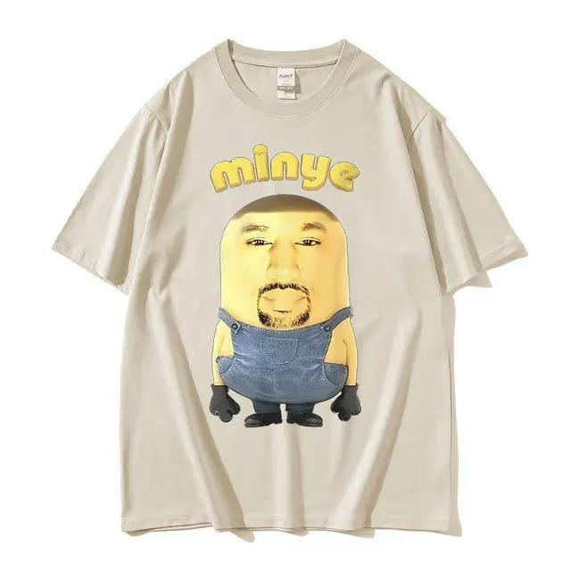 Funny Kanye West Minye Meme Tee Shirt Unisexs Vintage Fashion Cotton Short Sleeve Tshirt Unisex Hip Hop ONeck Clothing T Shirts