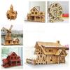 Замок 3D Деревянный Пазл Вилла Дом Бамбук Сделай Сам Колесо Обозрения Модель Развивающие Подарки
