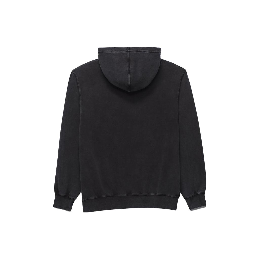 Vans Scripted Double Snap Loose Pullover Hoodie Logo Embroidery Men Hoodies Black VN000ABNBLK