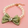 Faux Pearl Pet Collar Necklace with Bow for Dogs Cats Fancy Cat Wedding Collar Jewelry for Girl Cats Dogs Accessories