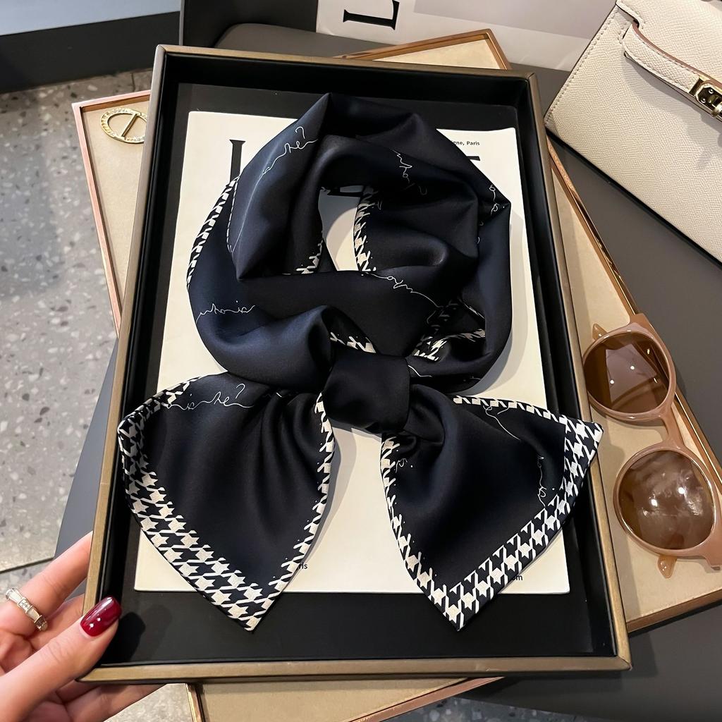 Luxury Summer Long Silk Scarf Female Animal Horse Print Thin Narrow Scarf Bag Hair Band Ribbon Scarfs Women Neckerchief