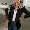 Women Coat Slim Fit Long Sleeve Solid Color Formal Business OL Commute Style Single Button Cardigan Lady Office Blazer Spring Fall Suit Jacket