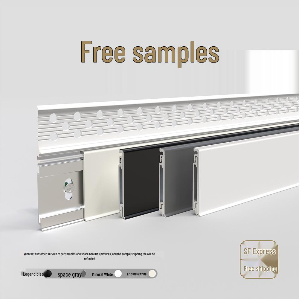 Ультратонкий алюминиевый плинтус Meitong со скрытым креплением