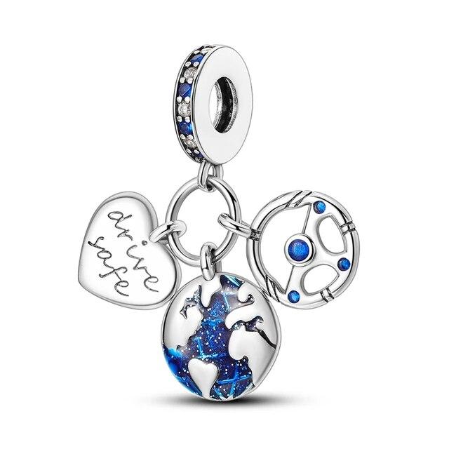 Подвески Plata De Ley 925, серебряная подвеска с голубыми глазами и девственницей, подвеска в виде океана, оригинальная подвеска, подходит для женщин, юбилейные ювелирные изделия «сделай сам»