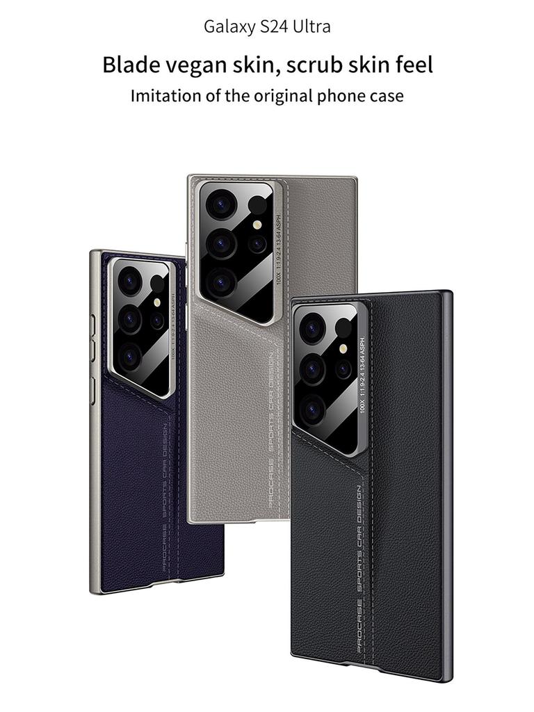Защитный чехол-книжка из кожи с лезвием для Samsung S24 Ultra/S23 Ultra