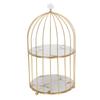 Double Layer Storage Shelf Bird Cage Organizer Display Rack for Bathroom Countertop Dressing Table