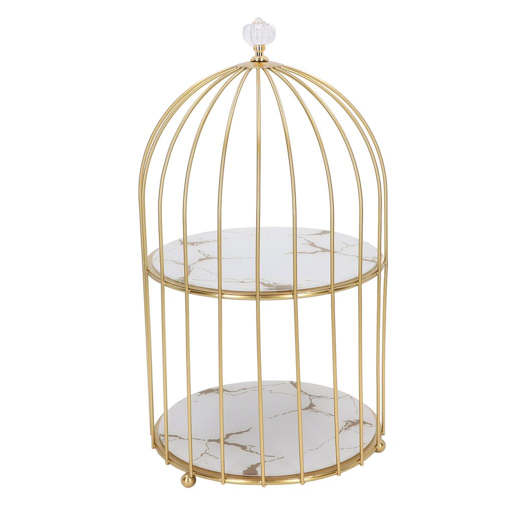 Double Layer Storage Shelf Bird Cage Organizer Display Rack for Bathroom Countertop Dressing Table