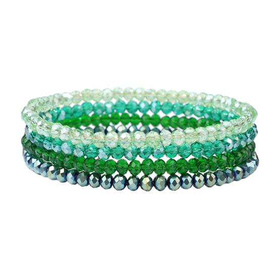 4Pcs/Set Beach Bracelet Fine Workmanship Non-Fading Stacked Bracelet Faux Crystal Versatile Bracelet for Daily Wear