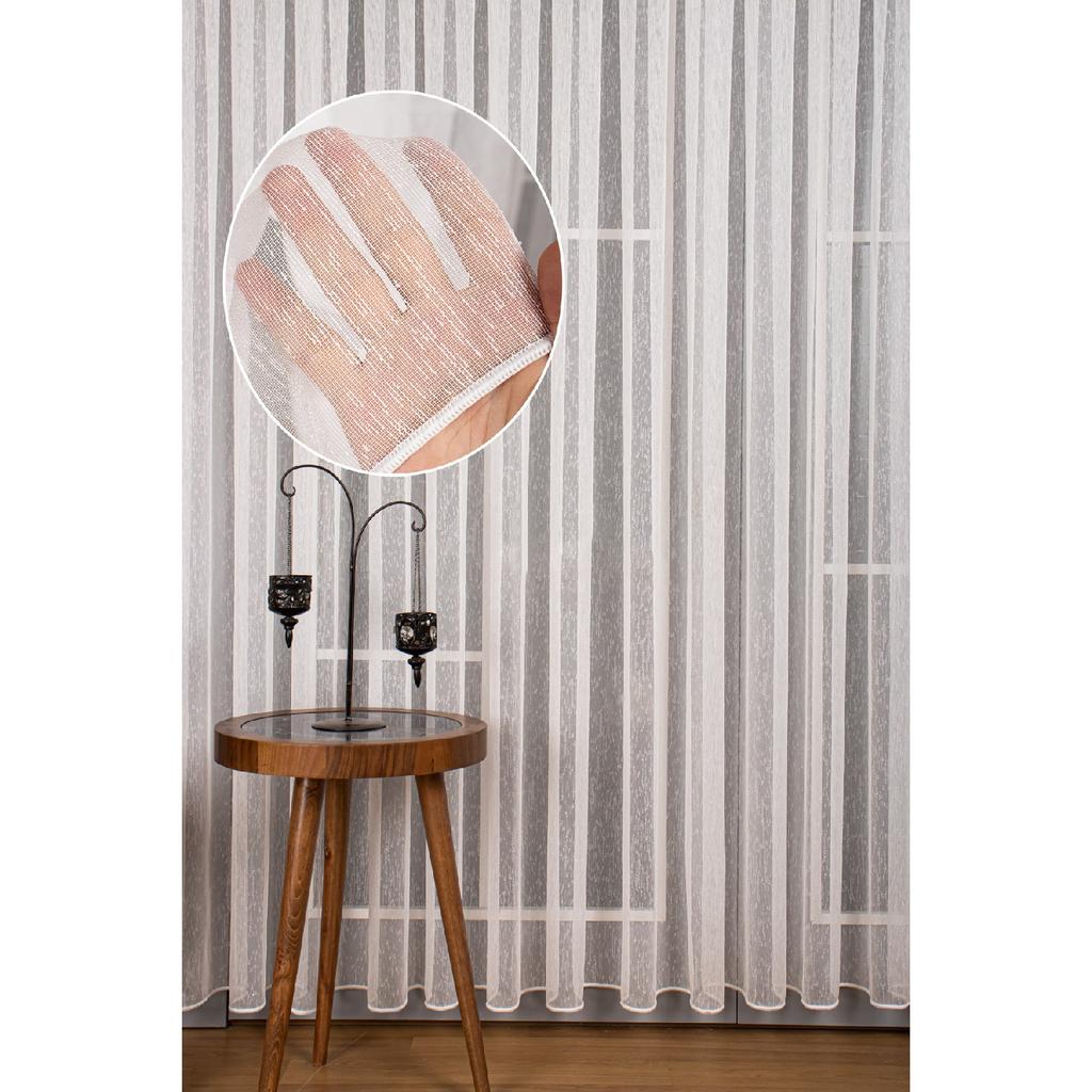 Коронный ворс без ворса Плоский пошив, гофрирование экстрарафора, одностворчатое крыло из тюля - экрю