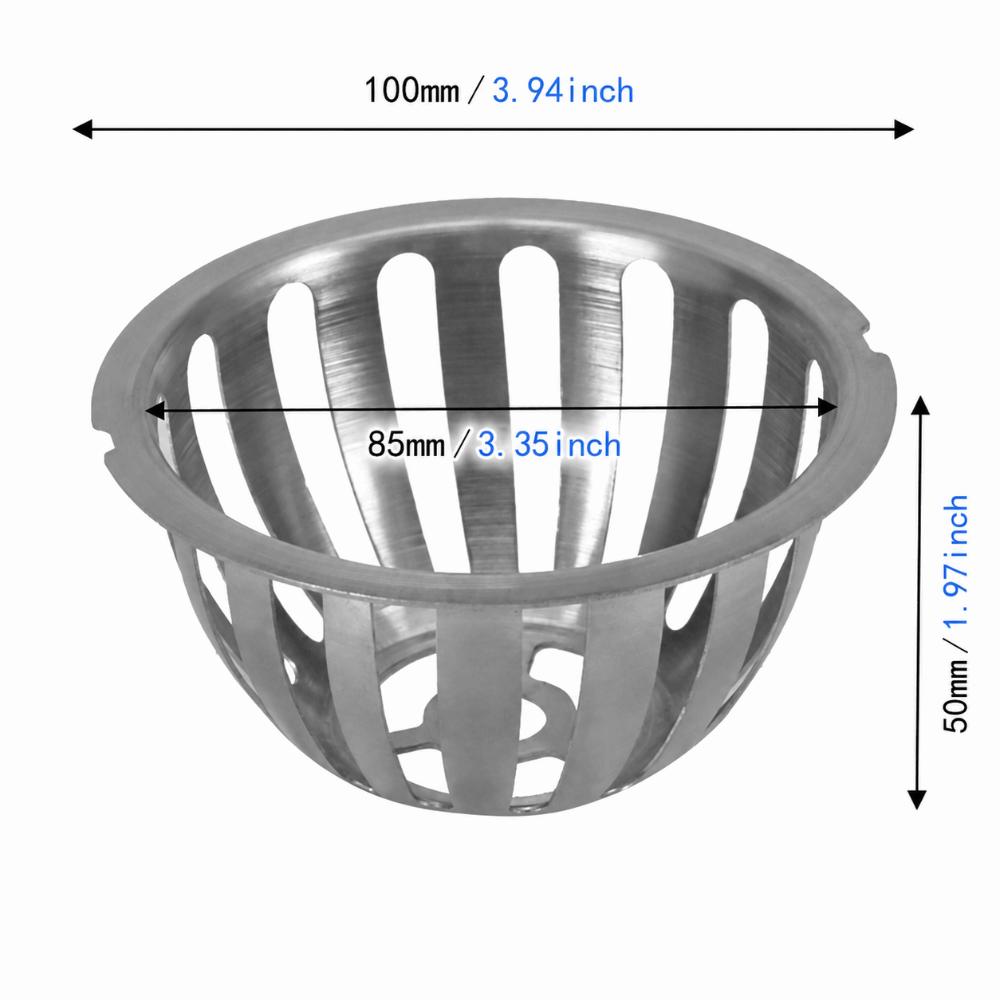 2PCS Round Shape Floor Drain Cover Stainless Steel Ground Drain Strainer Storm Drain Filter Yard