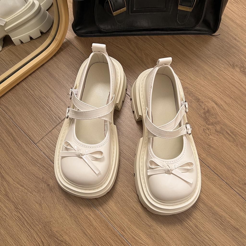 White French Retro Thick-soled Light-mouth Thick-heeled Single Shoes for Women's 2025 New Summer Skirt JK Mary Jane Shoes