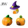 Decorative Mini Houses for Crafts Halloween Resin House Ornaments, Cute Pumpkin/Wizard Hat/Carrot Cabin Figurines Small Planters Micro