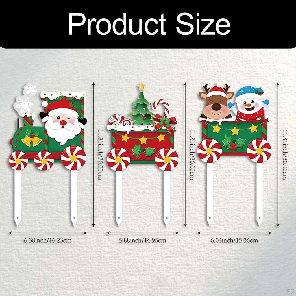 3 шт. Рождественские уличные знаки Рождественское украшение 30 см Украшение Олень Санта Снеговик Знак, Колышек