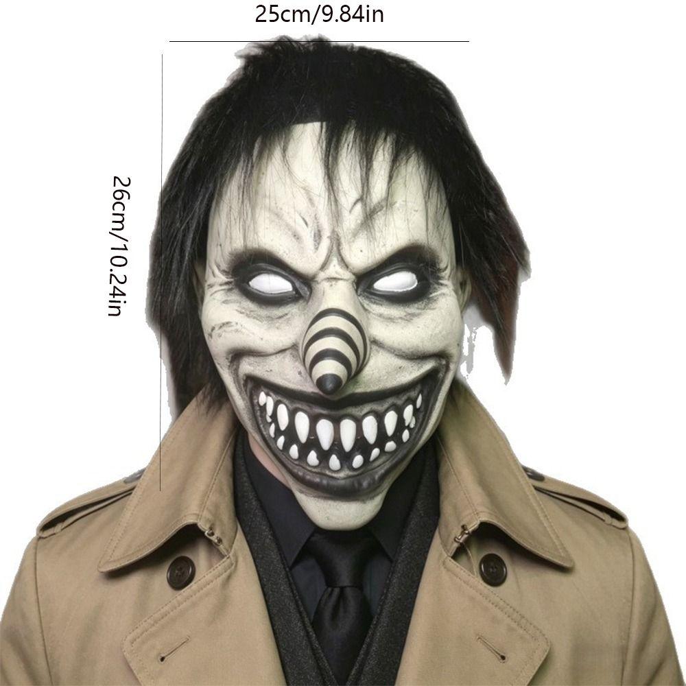 Full Face Spiral Clown Head Cover Spooky Terrifying Cosplay Mask  Haunted House