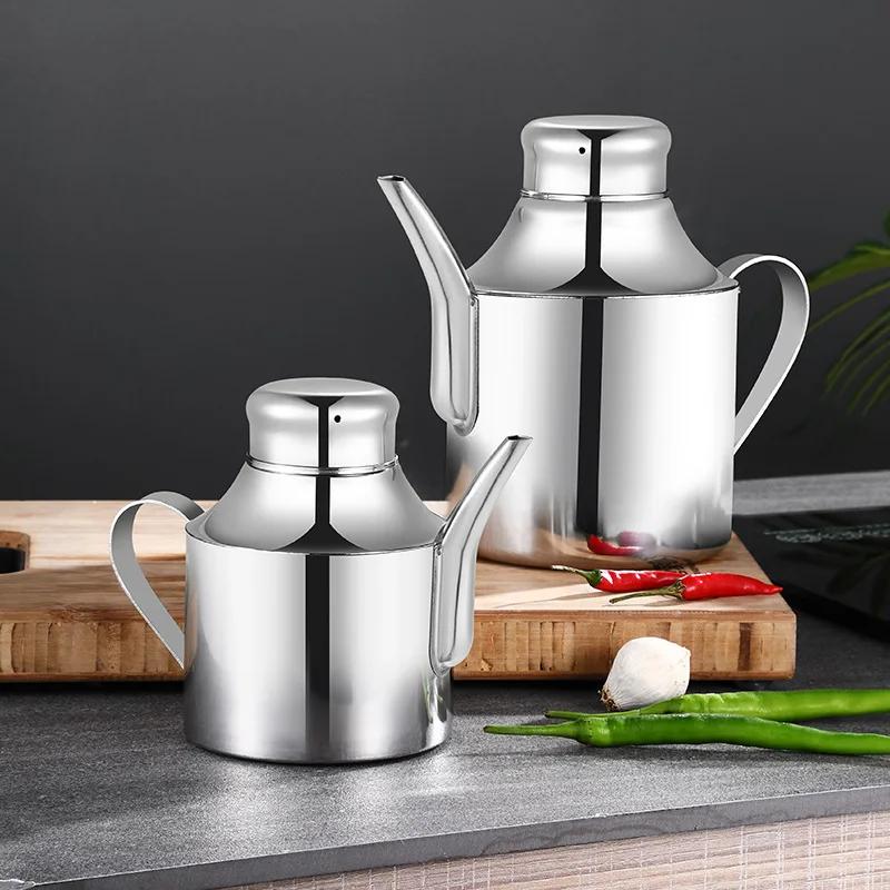 Маслобак из нержавеющей стали 304, пылезащитный, с контролем утечек, маслобак с длинным носиком, флакон для масла, ароматизатор, маленькая бутылка для уксуса