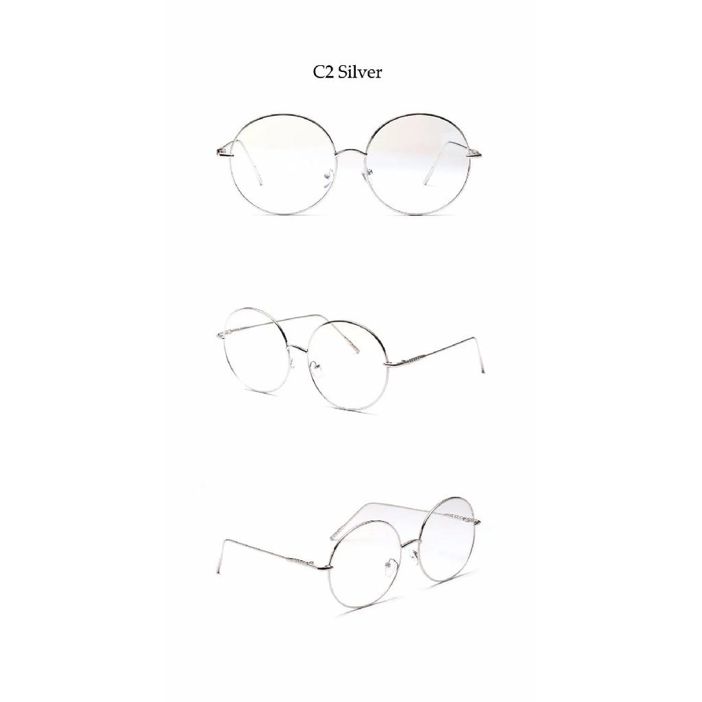 Oversized Round Metal Anti Blue Light Woman Reading Glasses Men Clear Lens Vintage Eyeglasses Presbyopia Large Computer Goggles