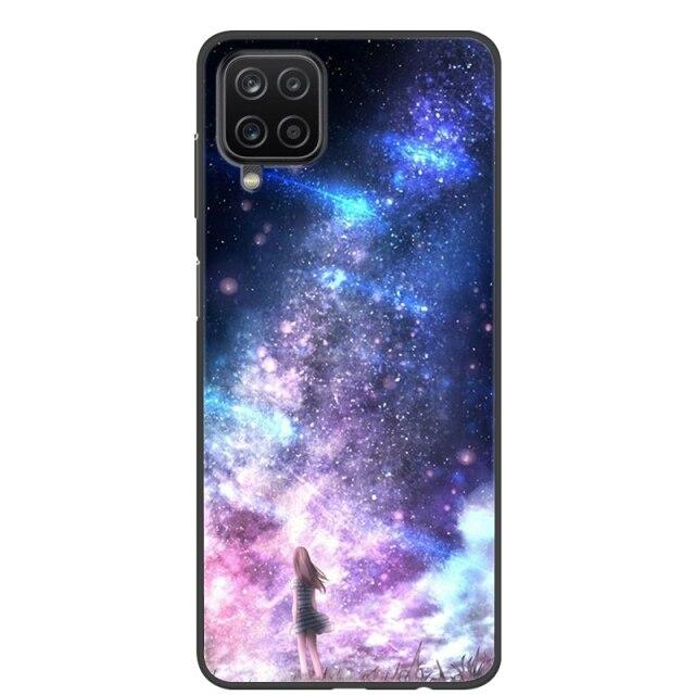 Чехол для Samsung A12, 2021, черные мягкие силиконовые чехлы из ТПУ для телефонов Samsung Galaxy A12 M12, чехол с крутым дизайном, чехол-бампер A 12