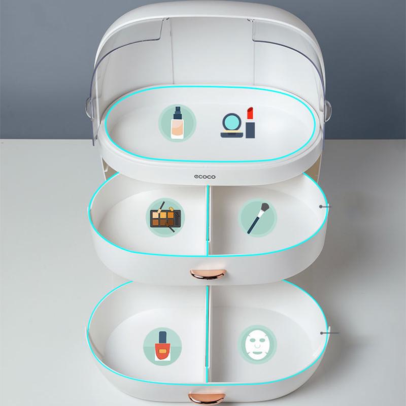 Модная акриловая косметическая коробка, прозрачный ящик для макияжа, ювелирных изделий, домашние коробки для хранения, многофункциональный дорожный косметический органайзер