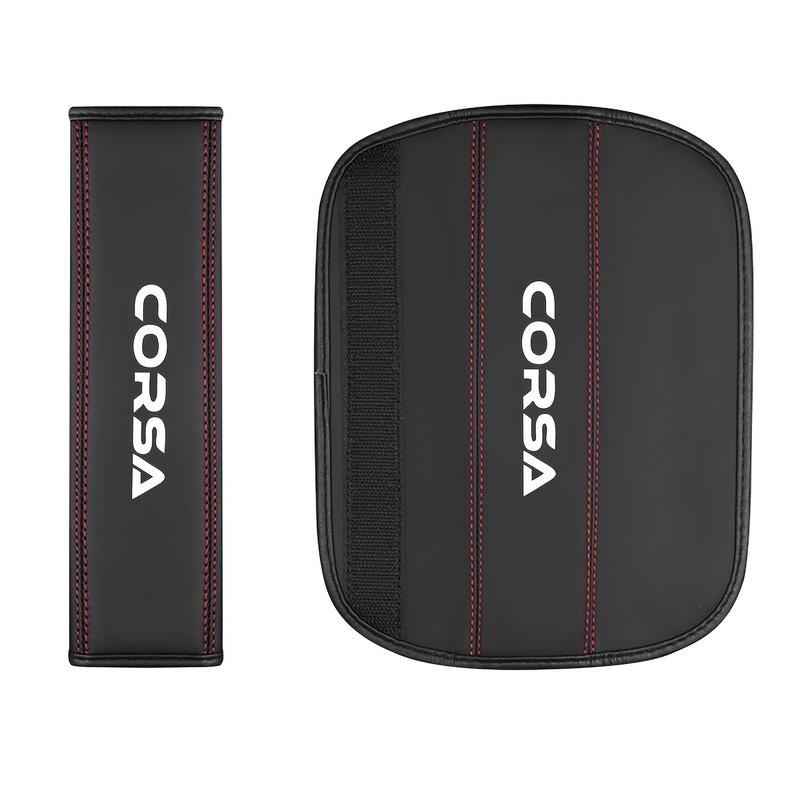 for Opel Corsa D C E Safety Belts Shoulder Protection PU Leather Car Seat Belt Protection Shoulder Pads Car Seat Belt Cover