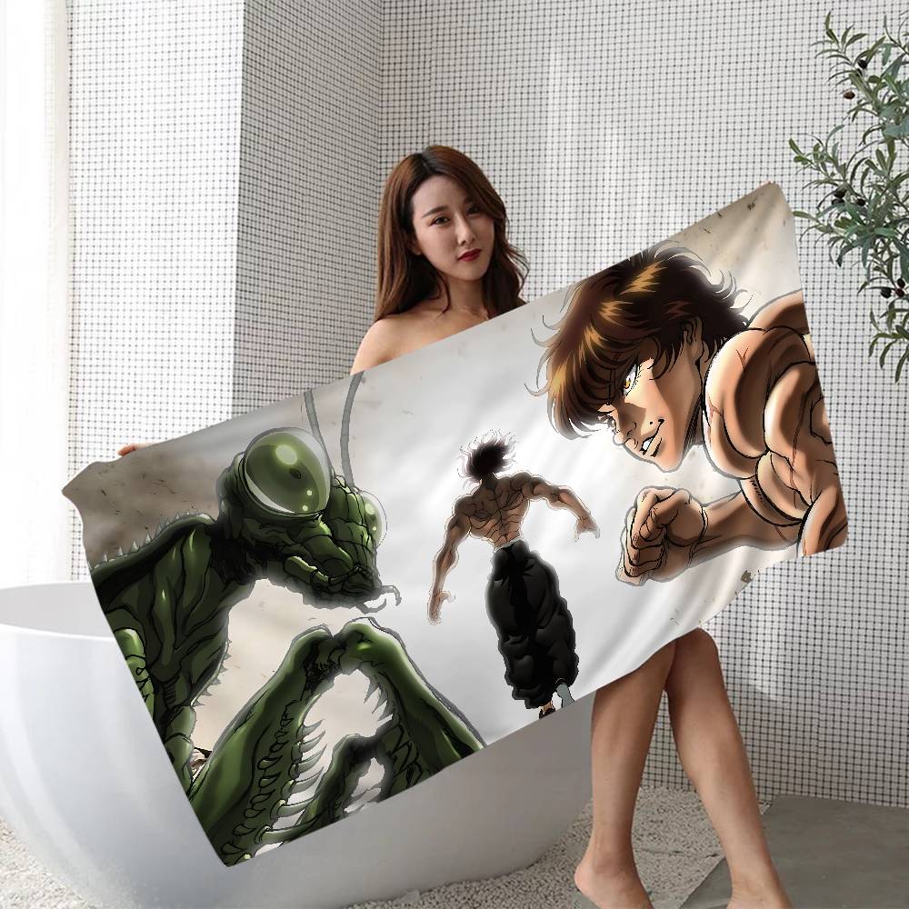 Japanese Anime B-Baki Big Microfiber Beach Towels Quick Dry Towel Sand Beach Towels Pool Towel for Travel Swim Pool Yoga