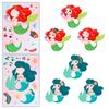 6 Photos/pack Cartoon Little Mermaid Dress and Expression Collage DIY Decorative Face Change Stickers
