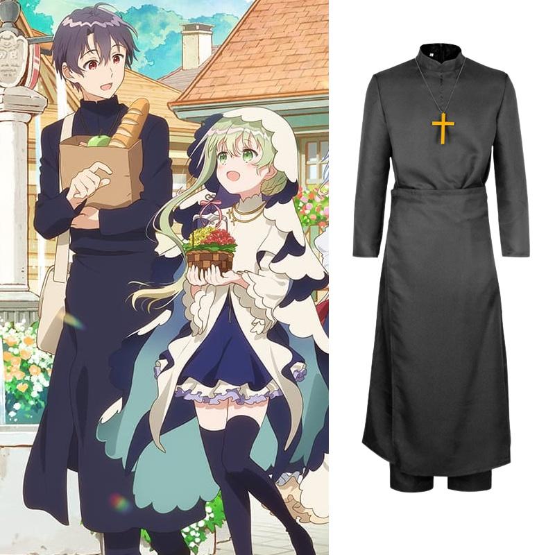 Nordic Anime White Saint And Black Pastor Cosplay Costume Lawrence Halloween Dress Up