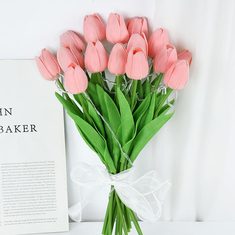 10/15 шт. искусственные люминесцентные тюльпаны, используемые для украшения семейного сада в качестве подарка на свадьбу, день рождения