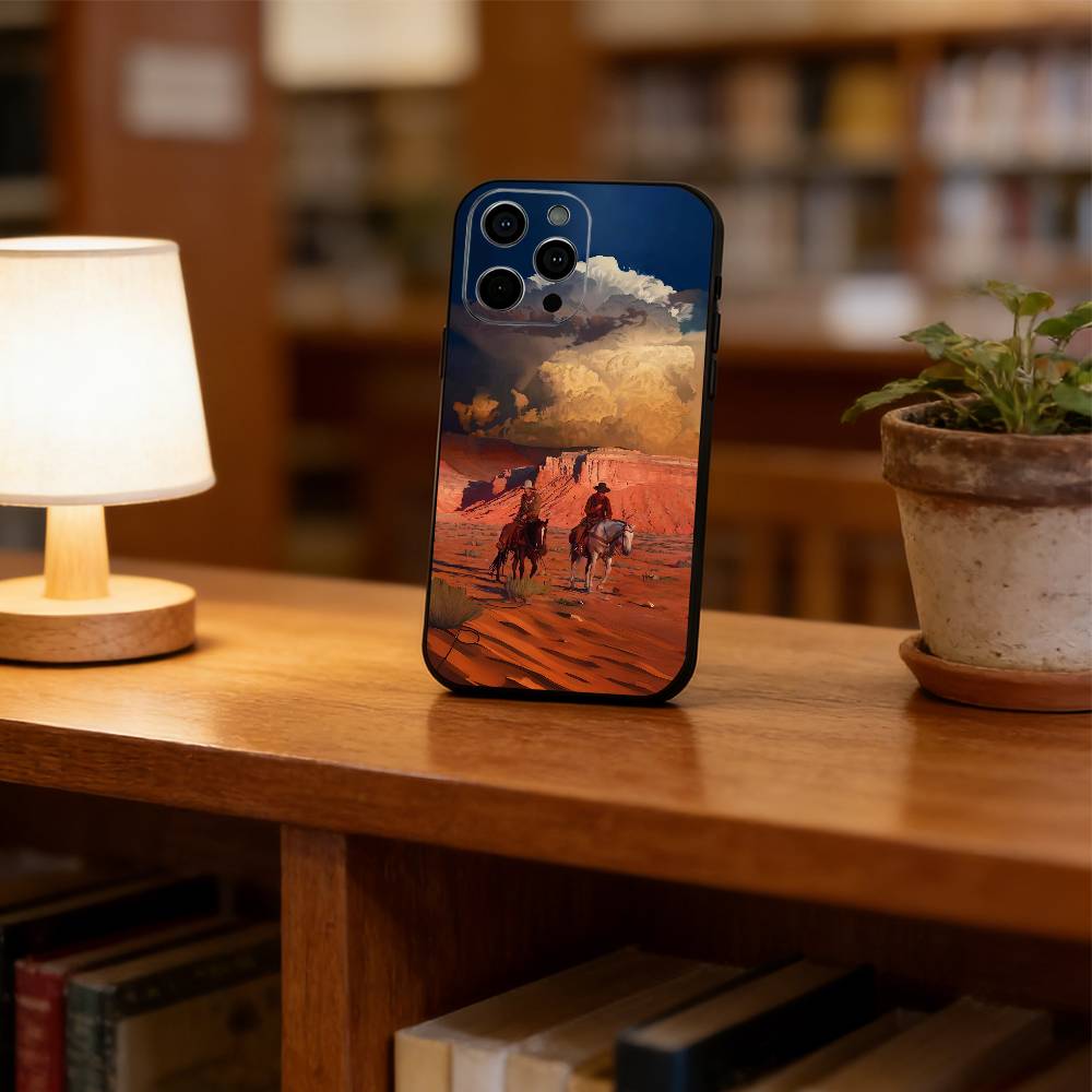 Ковбойский чехол для телефона iPhone 17, 16,15,14,13,12,11 Plus,Pro Max, Другие Мягкий черный чехол