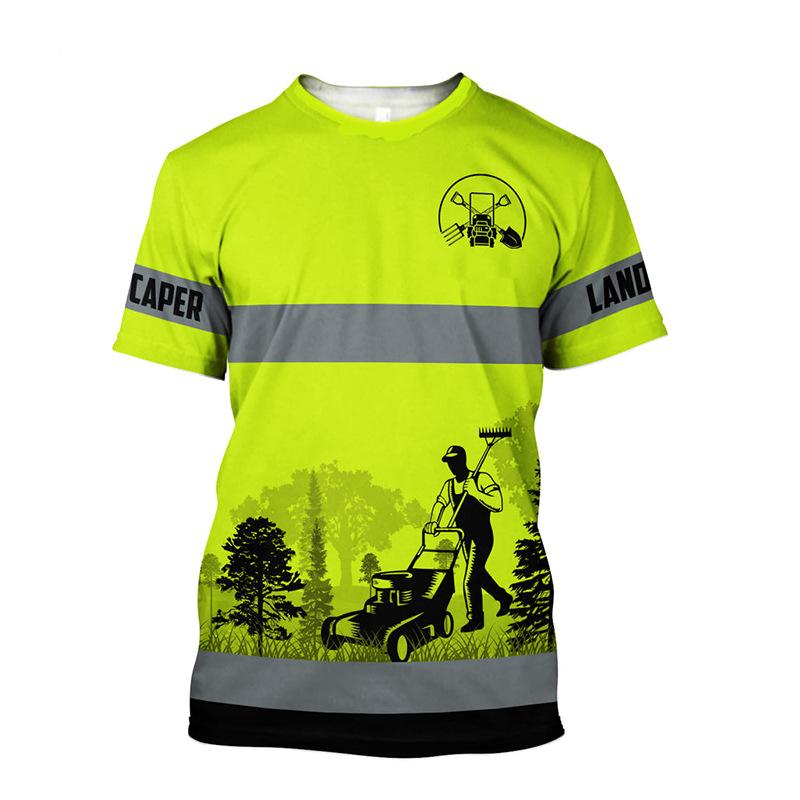 Модный дизайн, узор садовой униформы, 3D-печать, мужская футболка с коротким рукавом и круглым вырезом для улицы