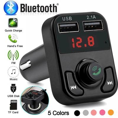 Автомобильный беспроводной Bluetooth 5.0 FM-передатчик, зарядное устройство для MP3, двойной плеер, Bluetooth, светодиодный дисплей, автомобильное зарядное устройство с двумя USB-портами