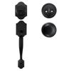 Front Door Handle and Deadbolt Set, Matte Black Front Door Lock Set with Interior Knob, Adjustable Hole Spacing Single Cylinder Handleset, for Right