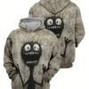 Casual Men's Hoodie 3d Printed Funny Anime Pattern Long Sleeved Hooded Hoodie Pattern Men Clothing Hip-Hop Oversized Sweatshirt