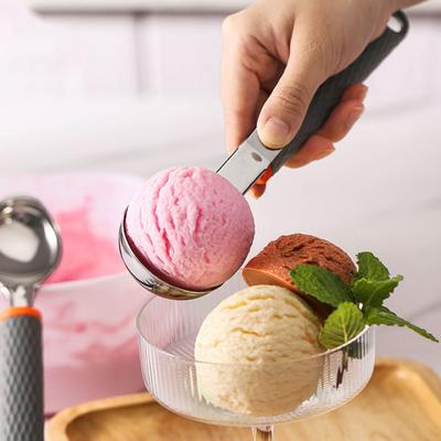 Ложка для мороженого с триггером Ложка для мороженого из нержавеющей стали с антипригарным покрытием Легко чистящаяся ручка Универсальный кухонный инструмент для домашних магазинов десертов