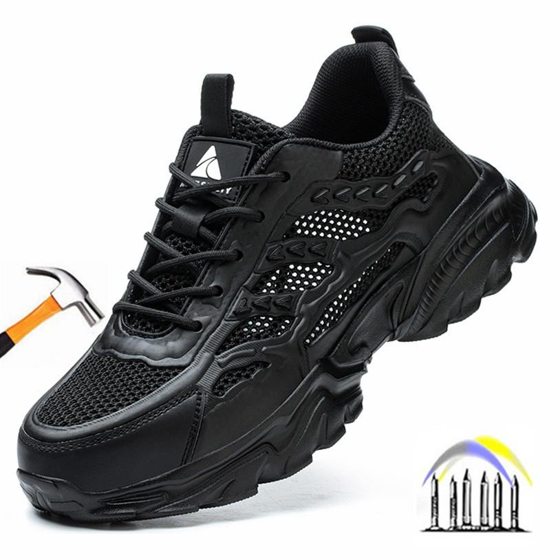 Summer Breathable Safety Shoes Lightweight Work Shoes for Men Women Working Boots with Plastic Toe Insulation 6KV Work Sneakers